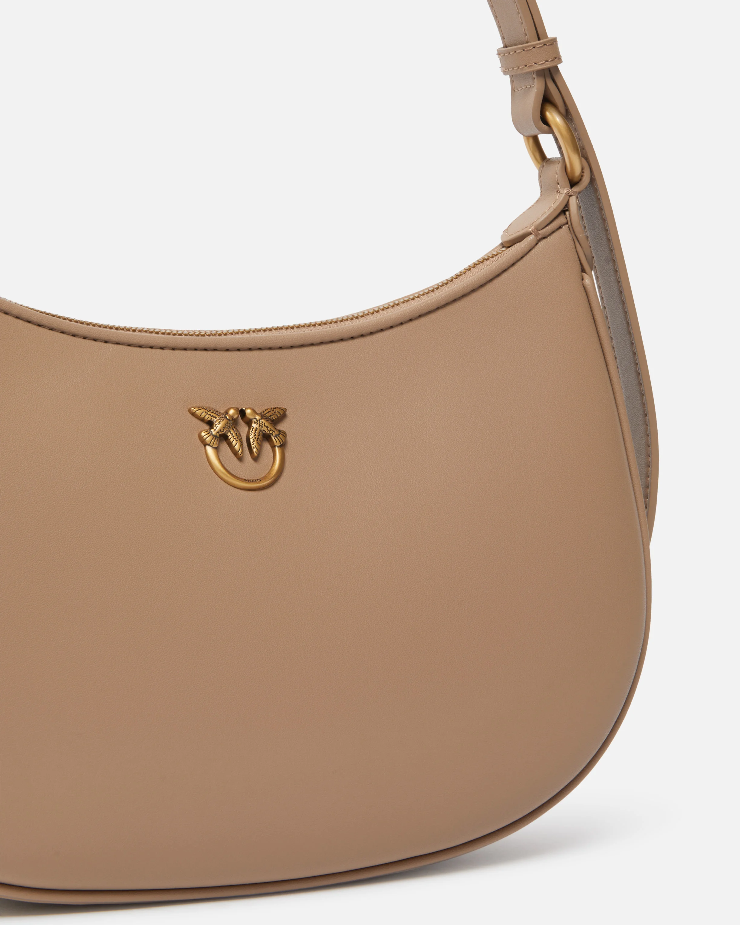 Mini love bag half moon simply | Marron