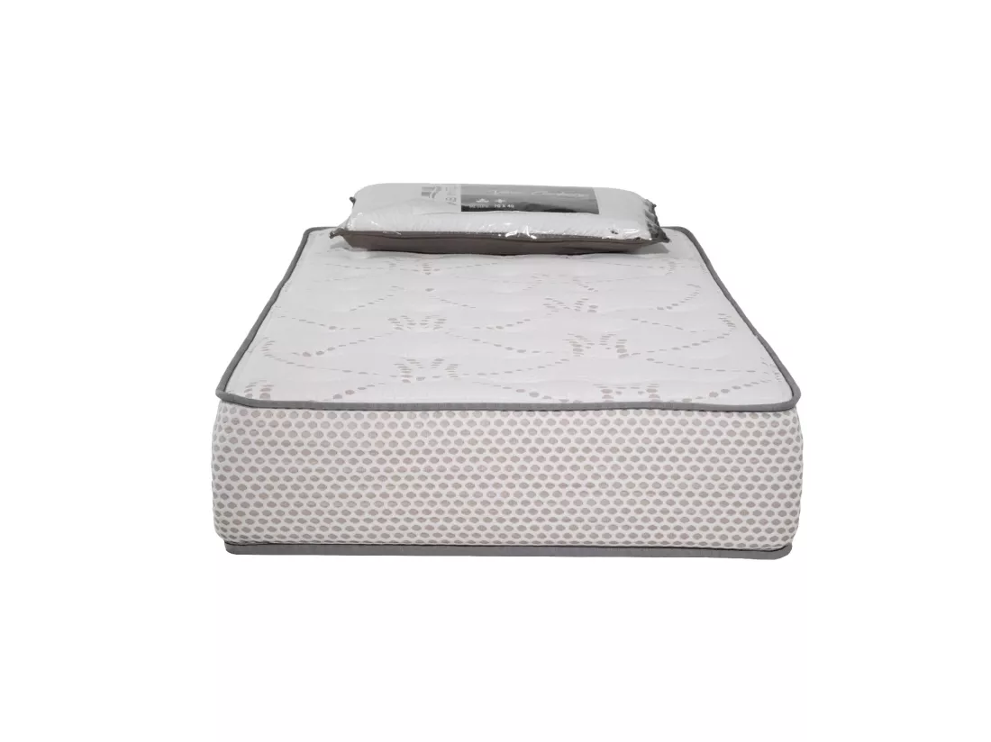 Matelas mousse Cosmos White - 90x190cm et 1 Oreiller 70x40cm - accueil mémoire de forme - 28 cm