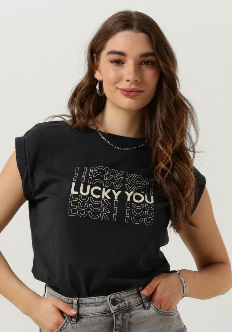 BY-BAR zwarte by-bar t-shirt thelma lucky you top