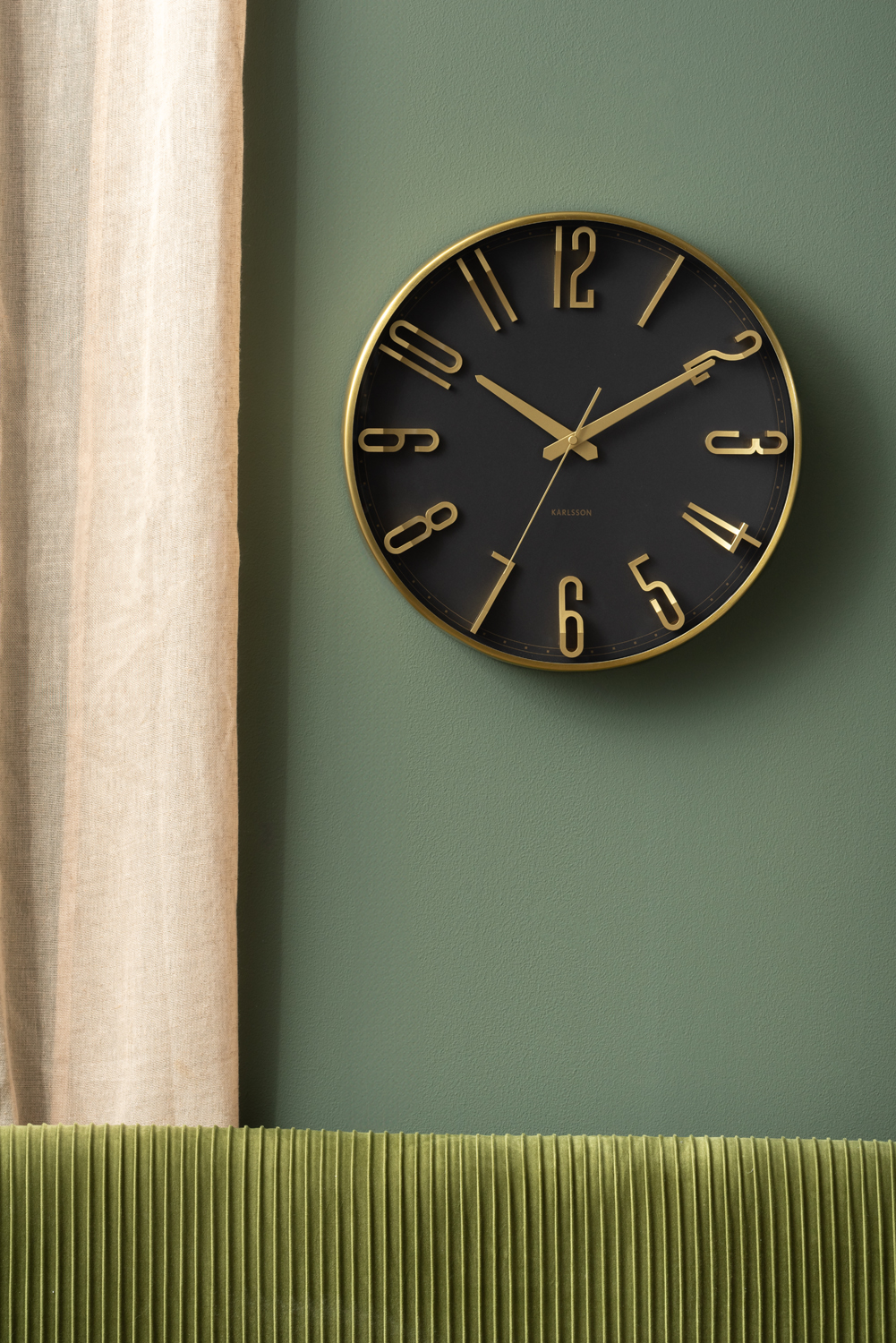 Wall clock Elevated Glam metallic black