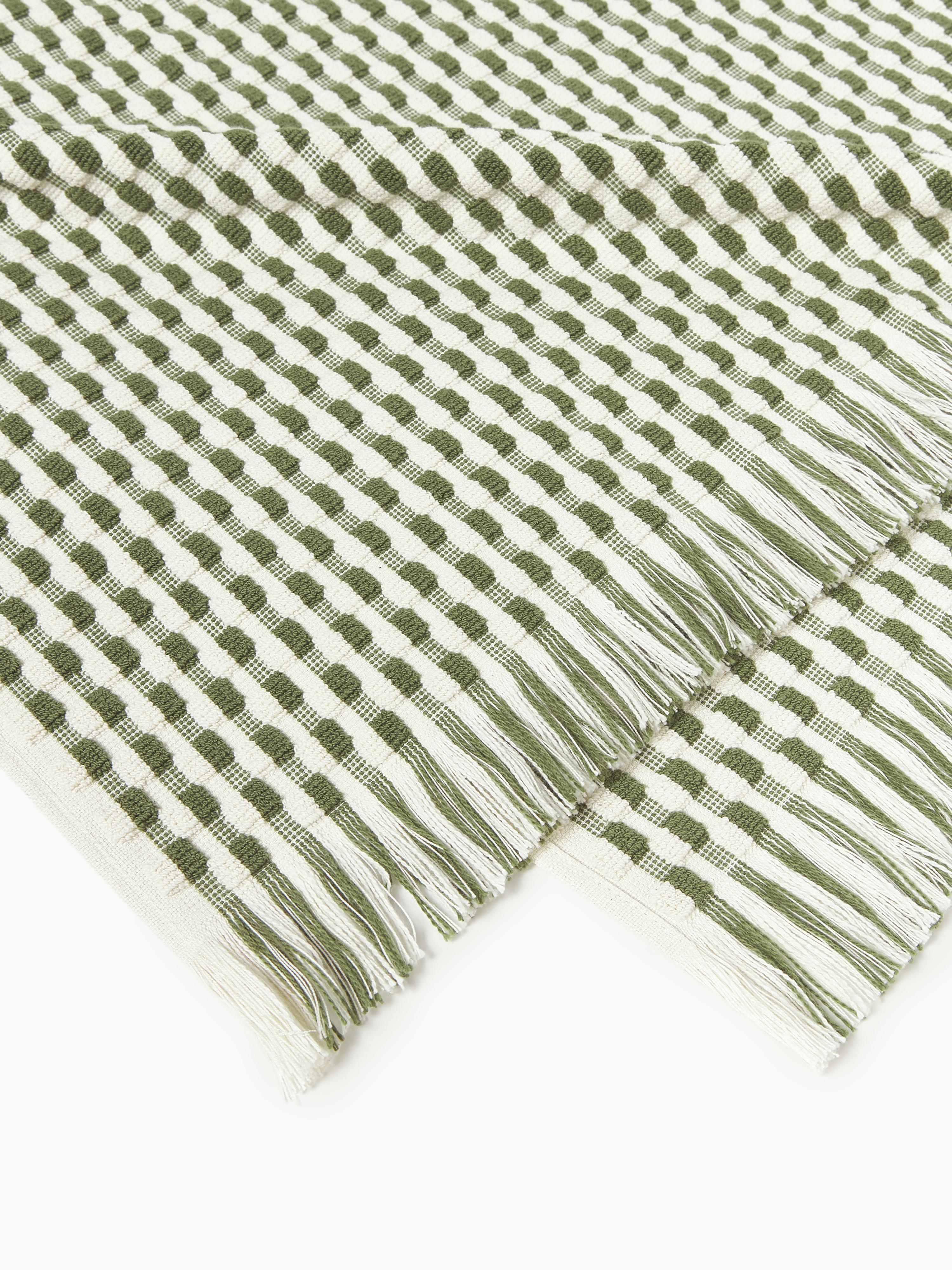 Handdoek Juniper met hoog-laag structuur, in verschillende formaten