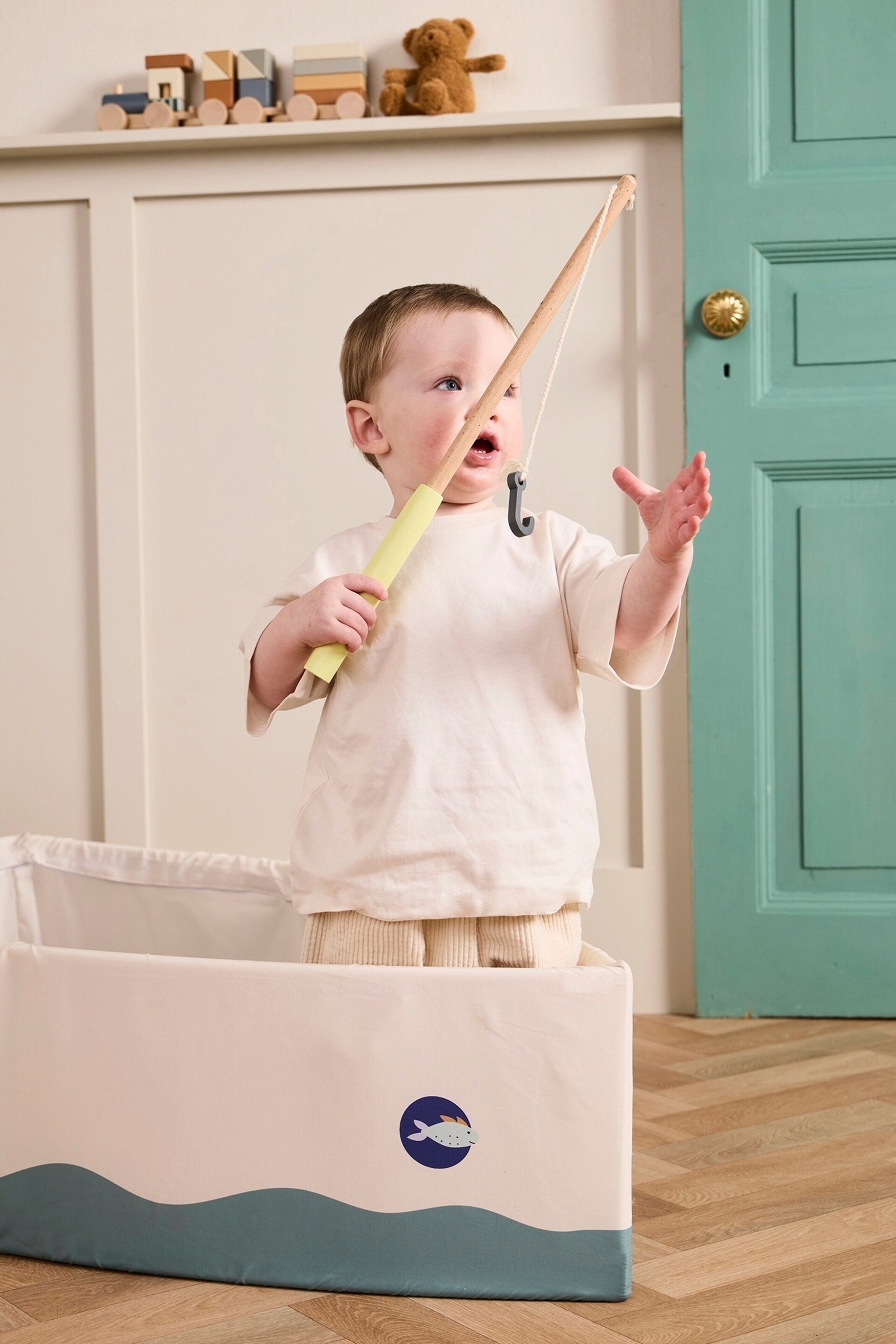 Kids Concept Fischerboot aus Stoff mit Angelset