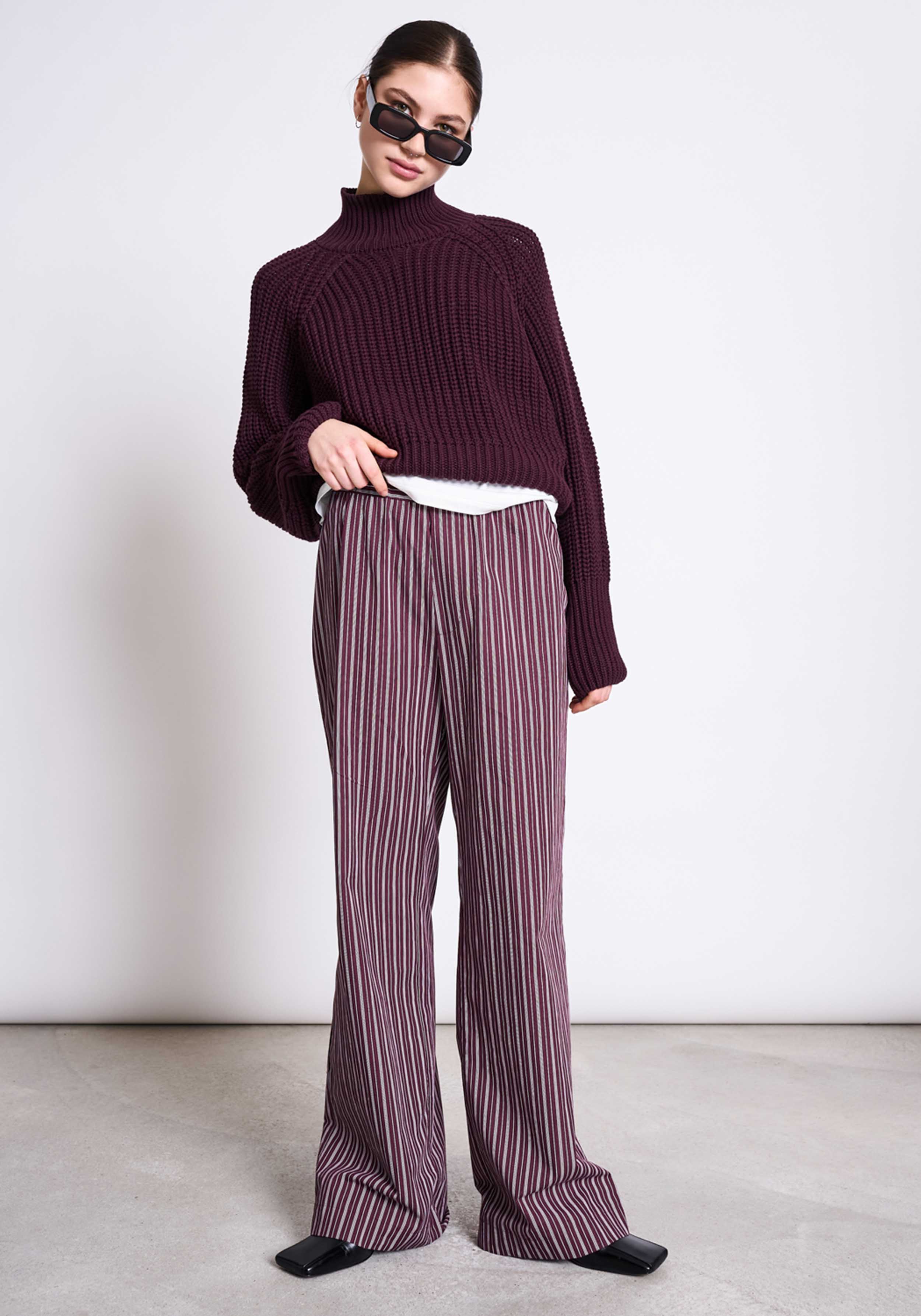 Jan 'n June Stoffhose Soby Cherry Lacquer/White Striped