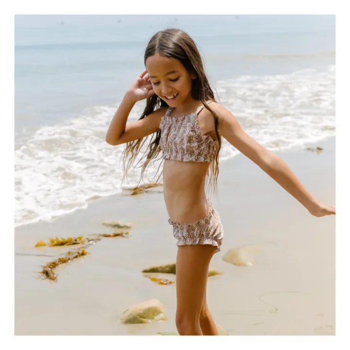 Minnow Maillot 2 Pièces Ruffle Fleur | Marron