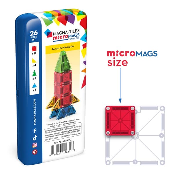 microMAGS 26 stk Travel Metal Box Magna-Tiles