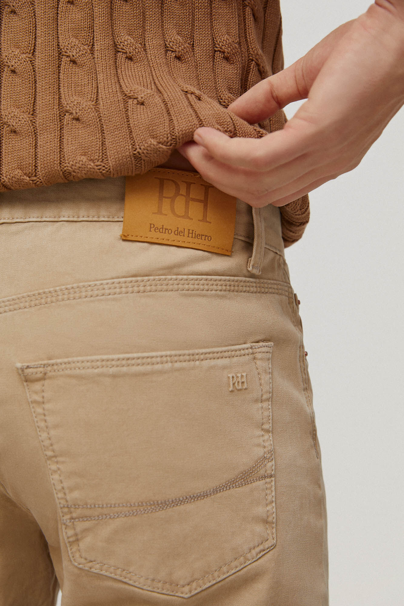 Calça jeans Premium Flex Slim - Bege