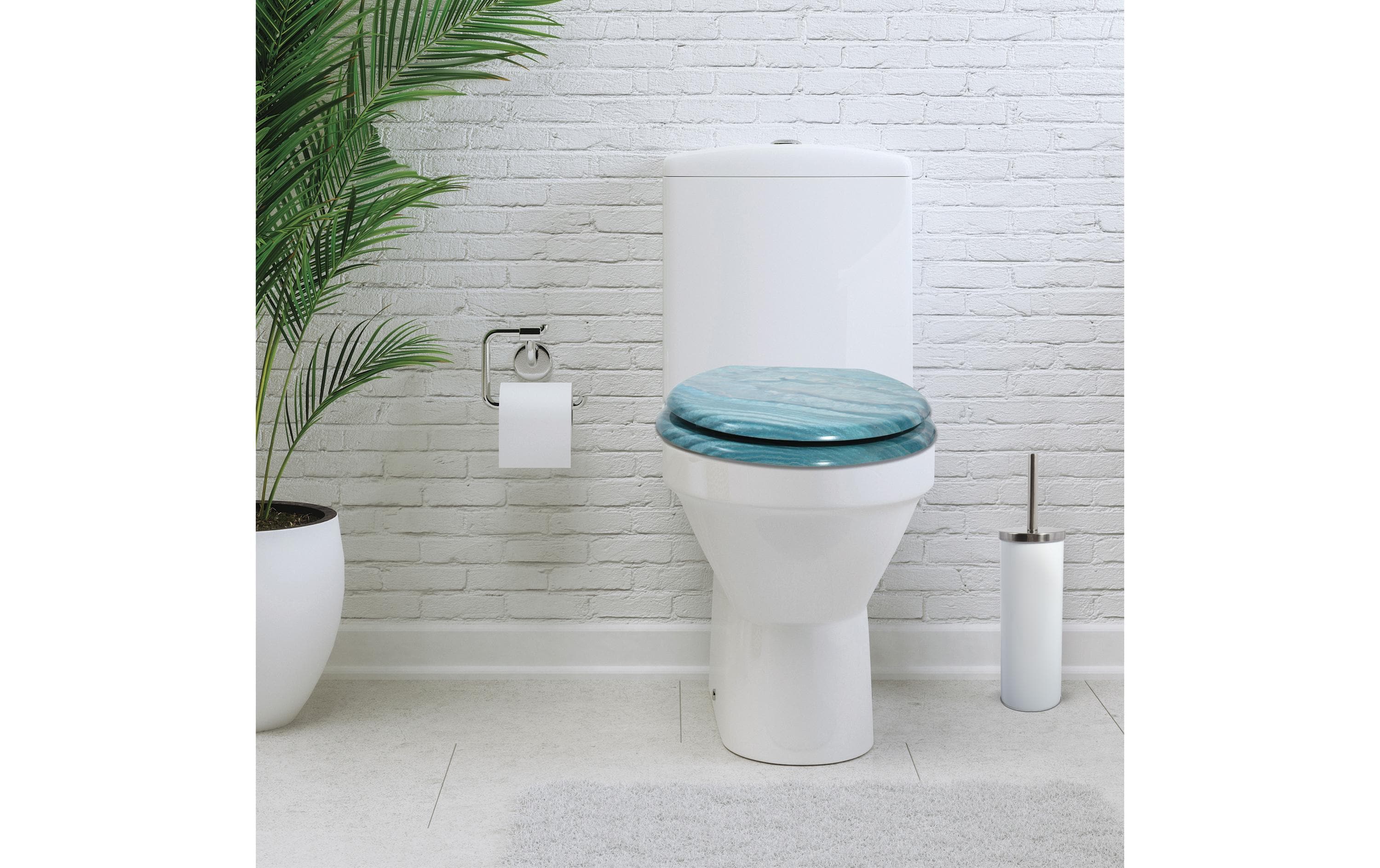 Toilettensitz Angel BlauToilettensitz aus MDF mit Edelstahlscharnieren