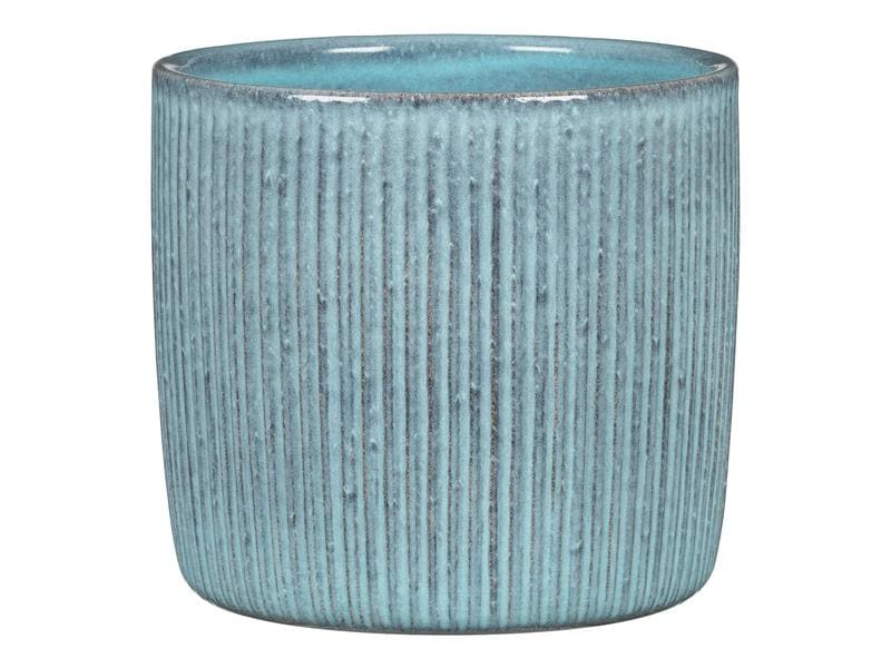 scheurich Blumentopf Lagoon Solido Linea 19.3 cm, Blau Übertopf