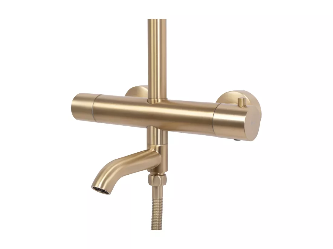 Kit De Douche Avec Thermostat Rea Lungo Termostat Brush Gold