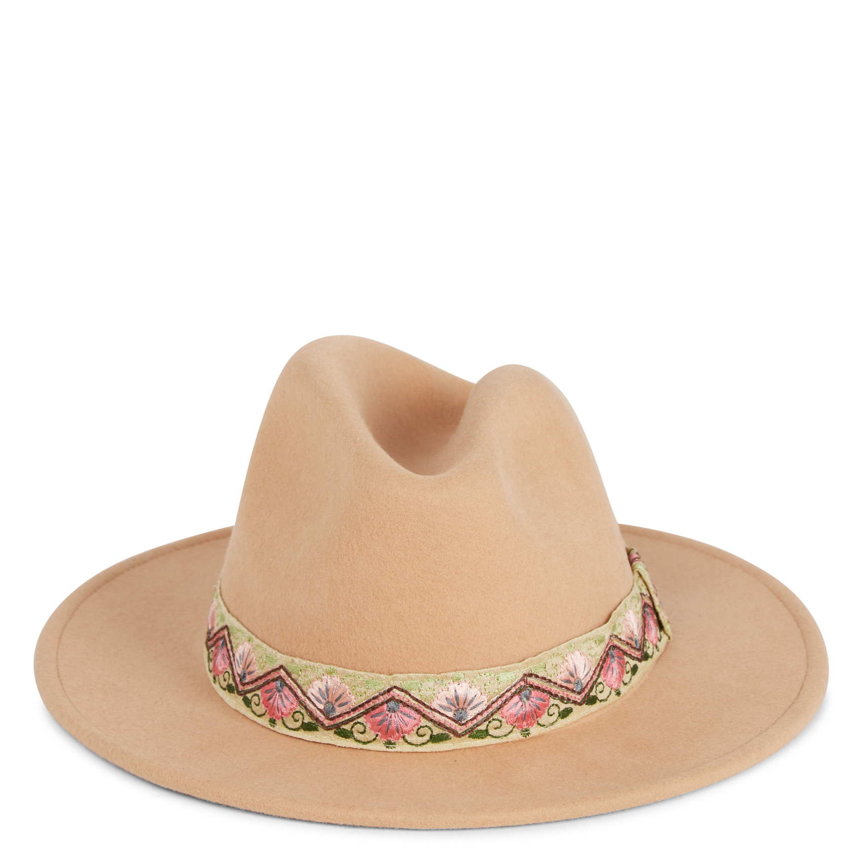 JIM - Chapeau à bords courts orné d'un galon brodé | Beige