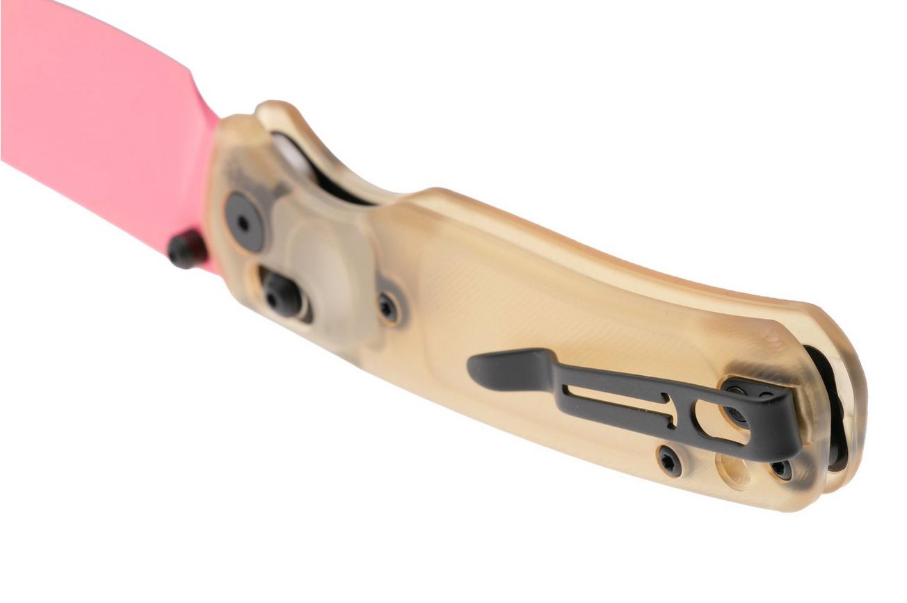 Bestechman Cicada's Wing BMK06H Pink Coated 10Cr15MoV, Ultem, zakmes