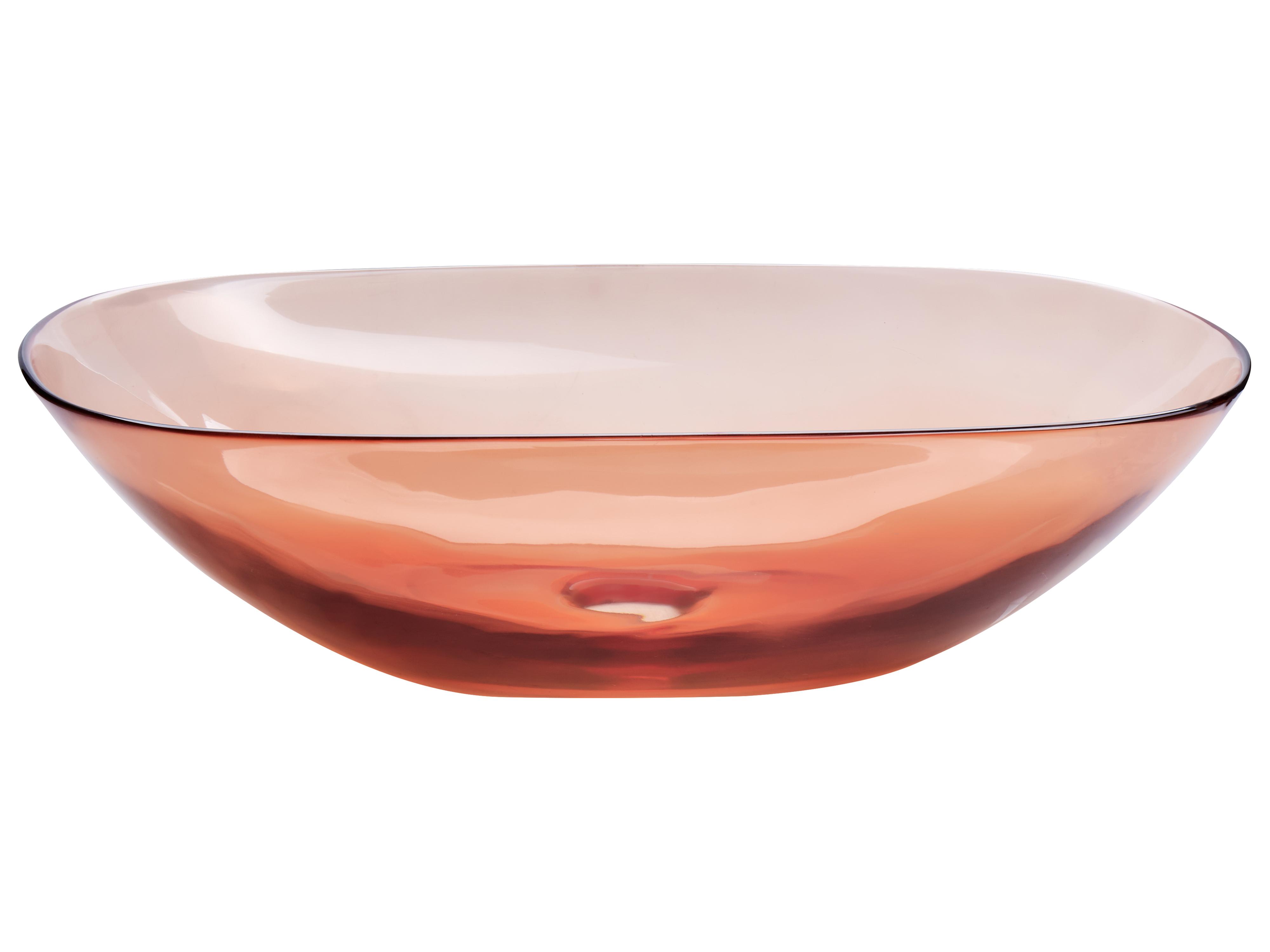 Wastafel voor aanrechtblad MOENGO 54 x 36 cm Solid surface Lichtrood