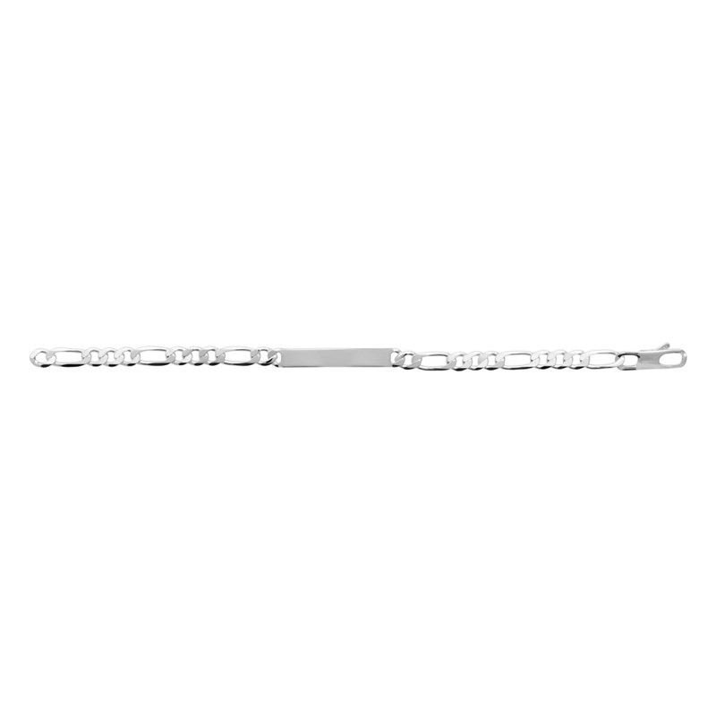 Gourmette Homme - Argent 925 - Cheval alternée 1+3 - Largeur : 6 mm - Longueur : 20 cm