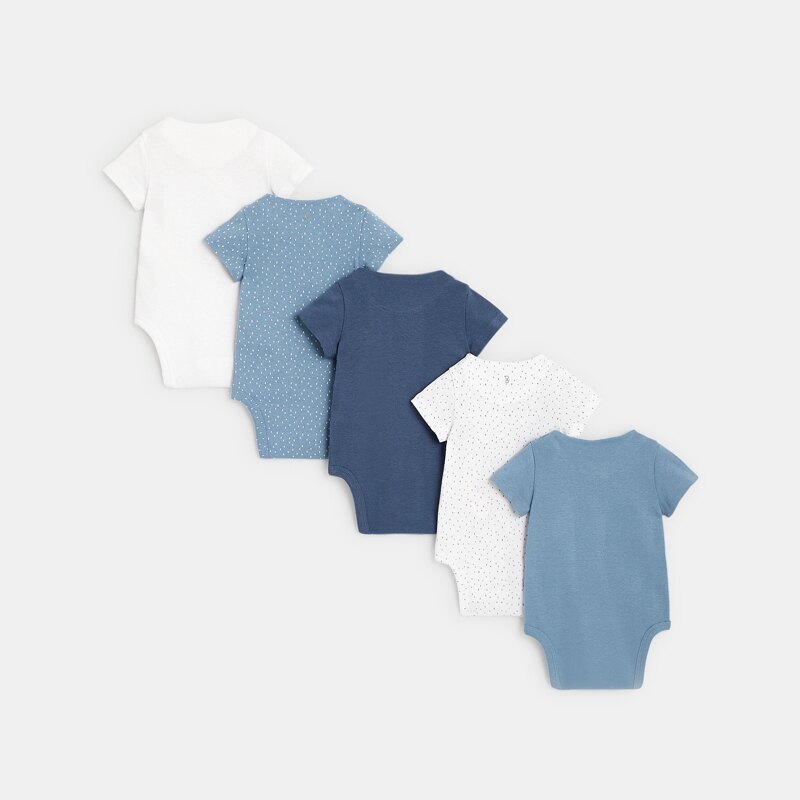 Body croisé (lot de 5) bleu naissance Bleu
