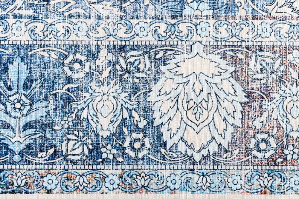 Vintage Teppich HERITAGE 230x160cm blau beige rot Flachgewebe Muster