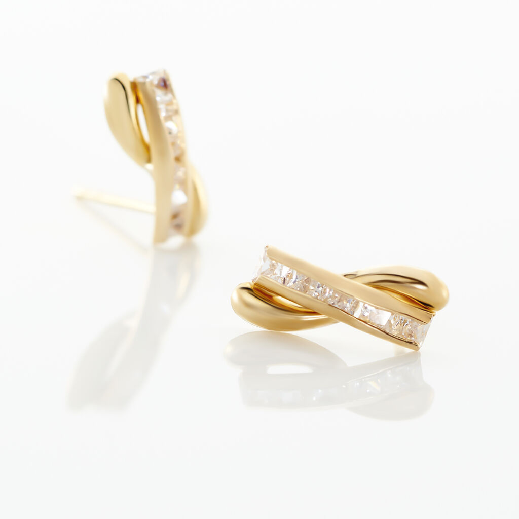 Boucles D'oreilles Puces Grebera Or Jaune Oxyde