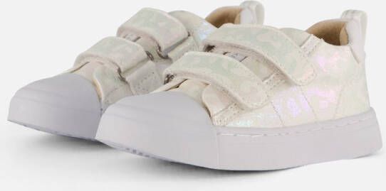 Shoesme Metallic Witte Sneaker Sneakers Kinderen Meisjes White Metallic Microfiber leer