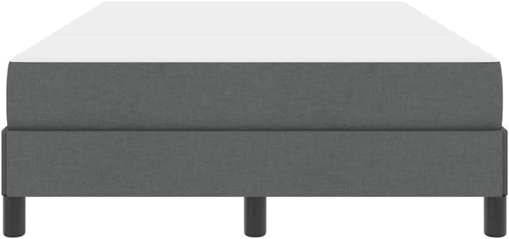 vidaXL Boxspringbett mit Matratze Dunkelgrau 120 x 190 cm Stoff, Moderner Schlafzimmer-Bettgestell, rechteckiger Boxspring, gemütliche Plattform, langlebige Schlaflösung, Elegantes Design