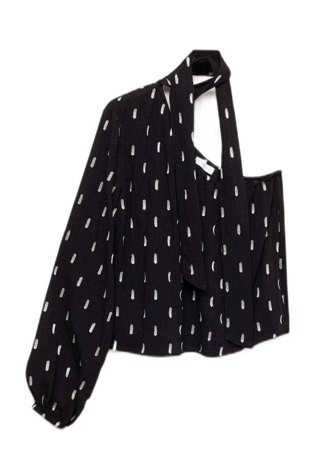 MANGO TEEN one shoulder top zwart