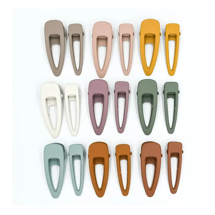 Grech & Co Lot de 2 Barettes Matte Clip | Blanc cassé