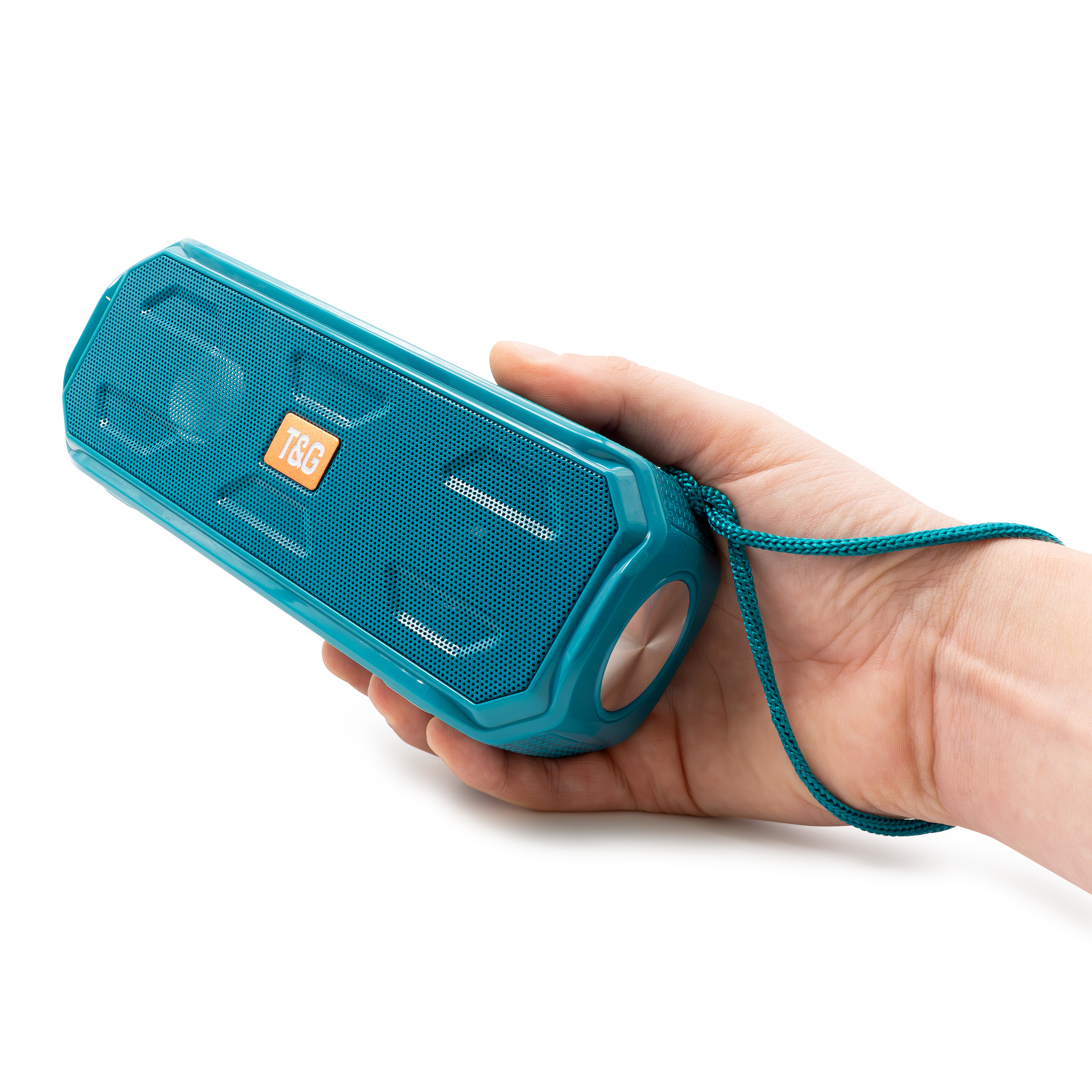 3in1 Bluetooth 5.0 Lautsprecher FM Radio Solar Powerbank 1200mAh   Taschenlampe (MicroSD Slot   Aux In) - Türkis