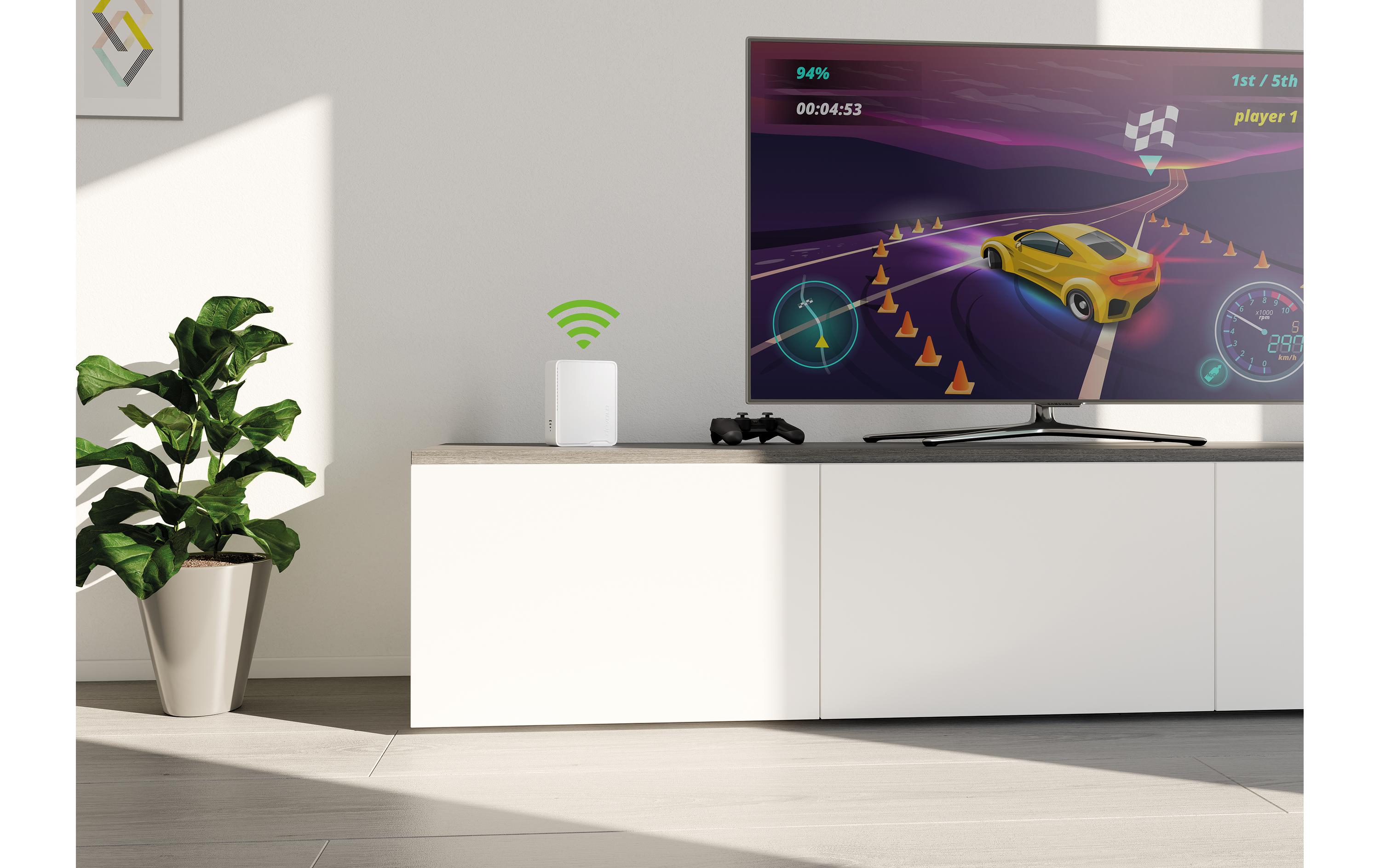 WiFi 6 Repeater 5400<br>Einfach schneller: Der leistungsstarke Repeater mit Wi-Fi 6 und Mesh-WLAN