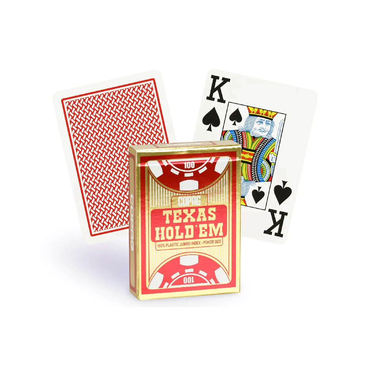 Cartes Copag Texas Hold'em Gold - Rouge
