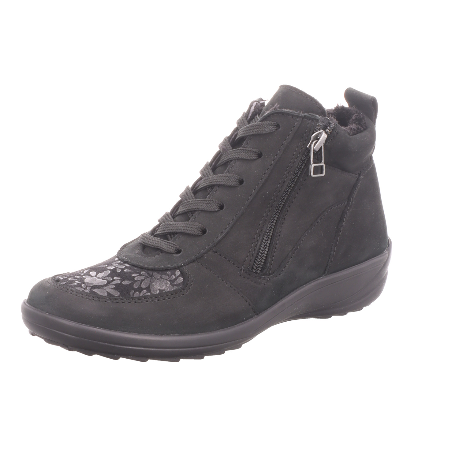 Scarbella Damen-Stiefelette Blumenmuster Schwarz