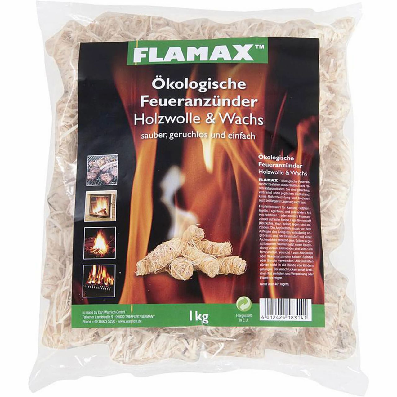 1 kg Flamax Anzünder Holzwolle Ökoanzünder