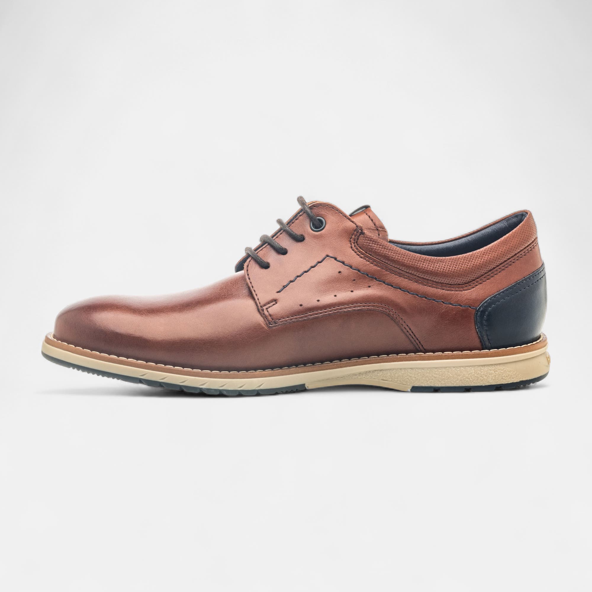 Derbies Homme en cuir cognac