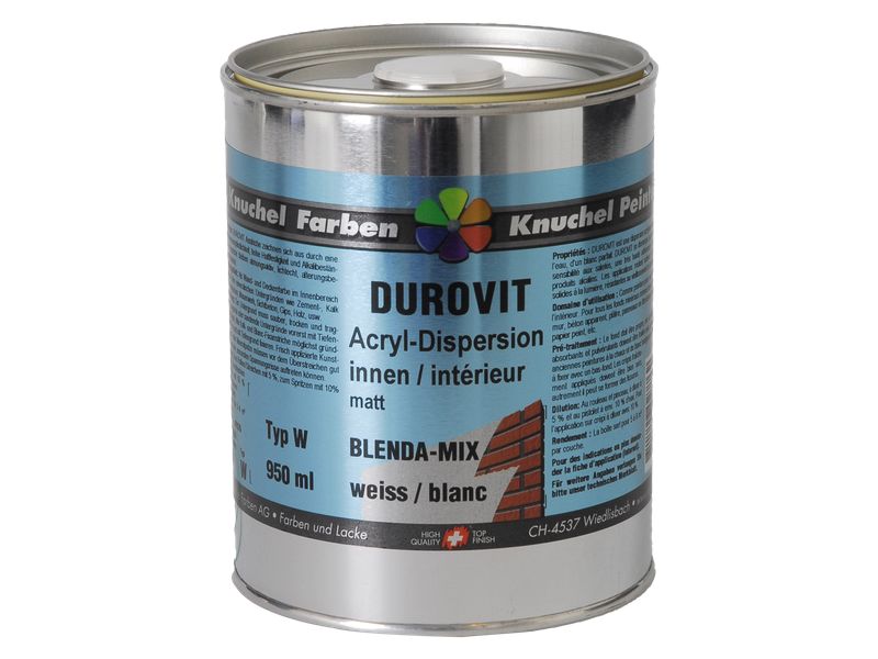 Knuchel Innendispersion Durovit-Mix 1 l Weiss Acryl-Dispersion für den Innenbereich