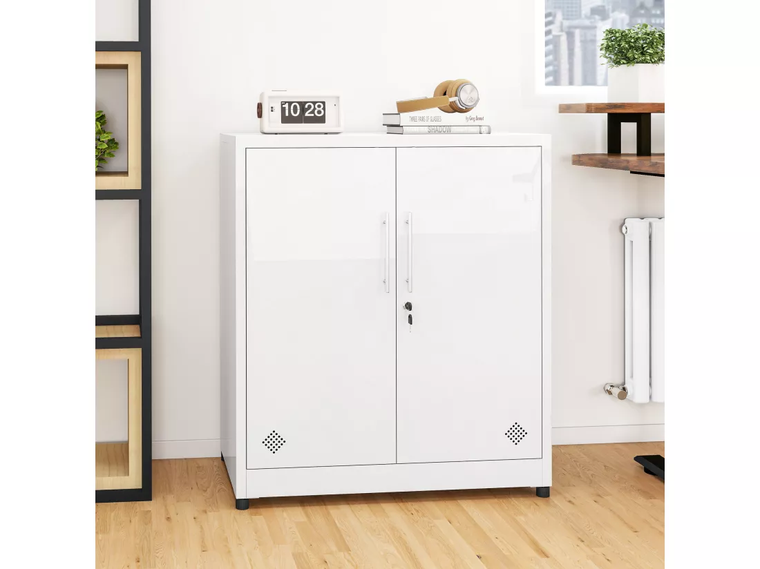 Armoire de classement - Acier allié - Blanc