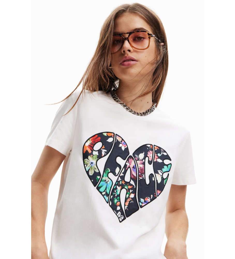 Camiseta Desigual Peace Heart, branca