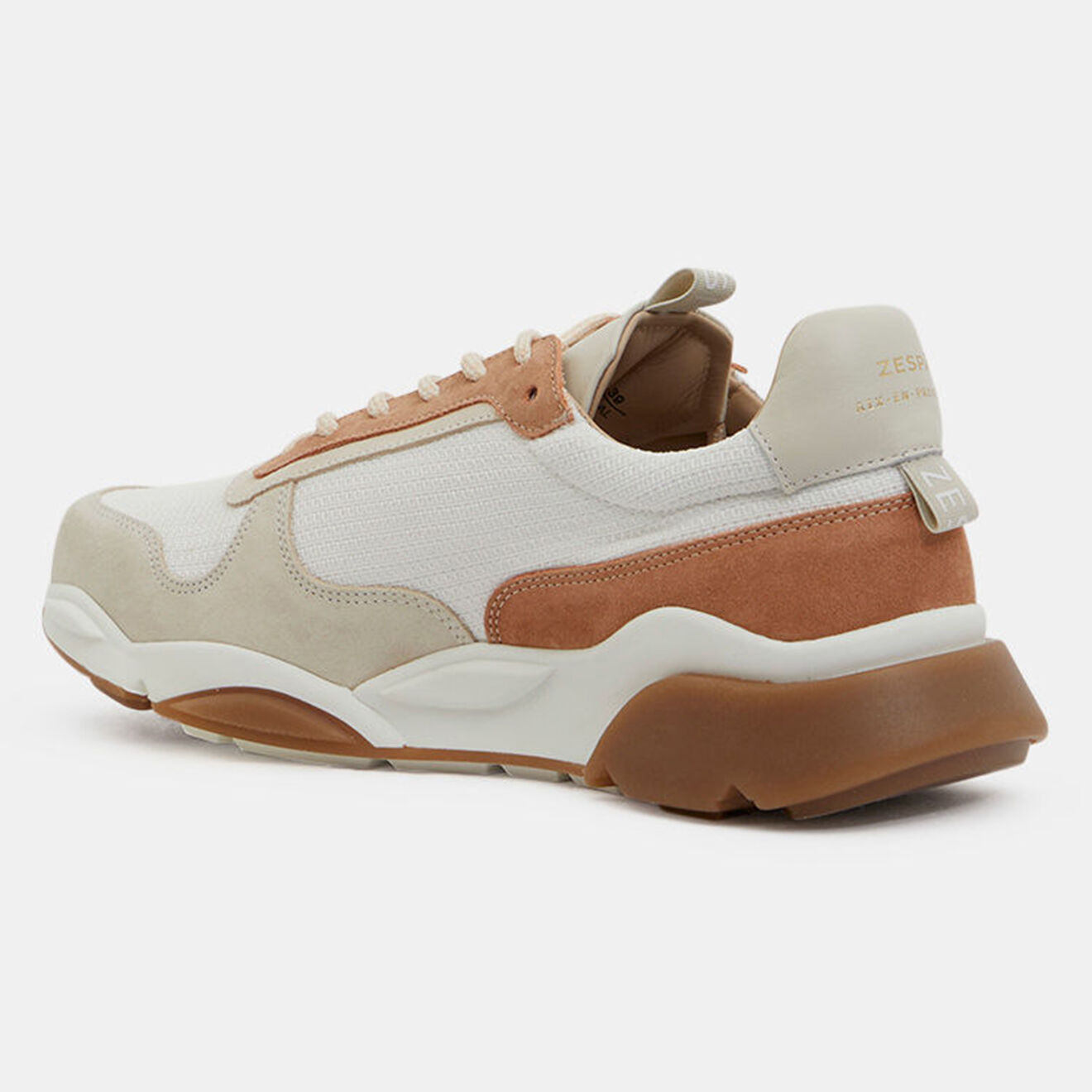 Zespa Baskets en Cuir & Textile Liya beige/marron