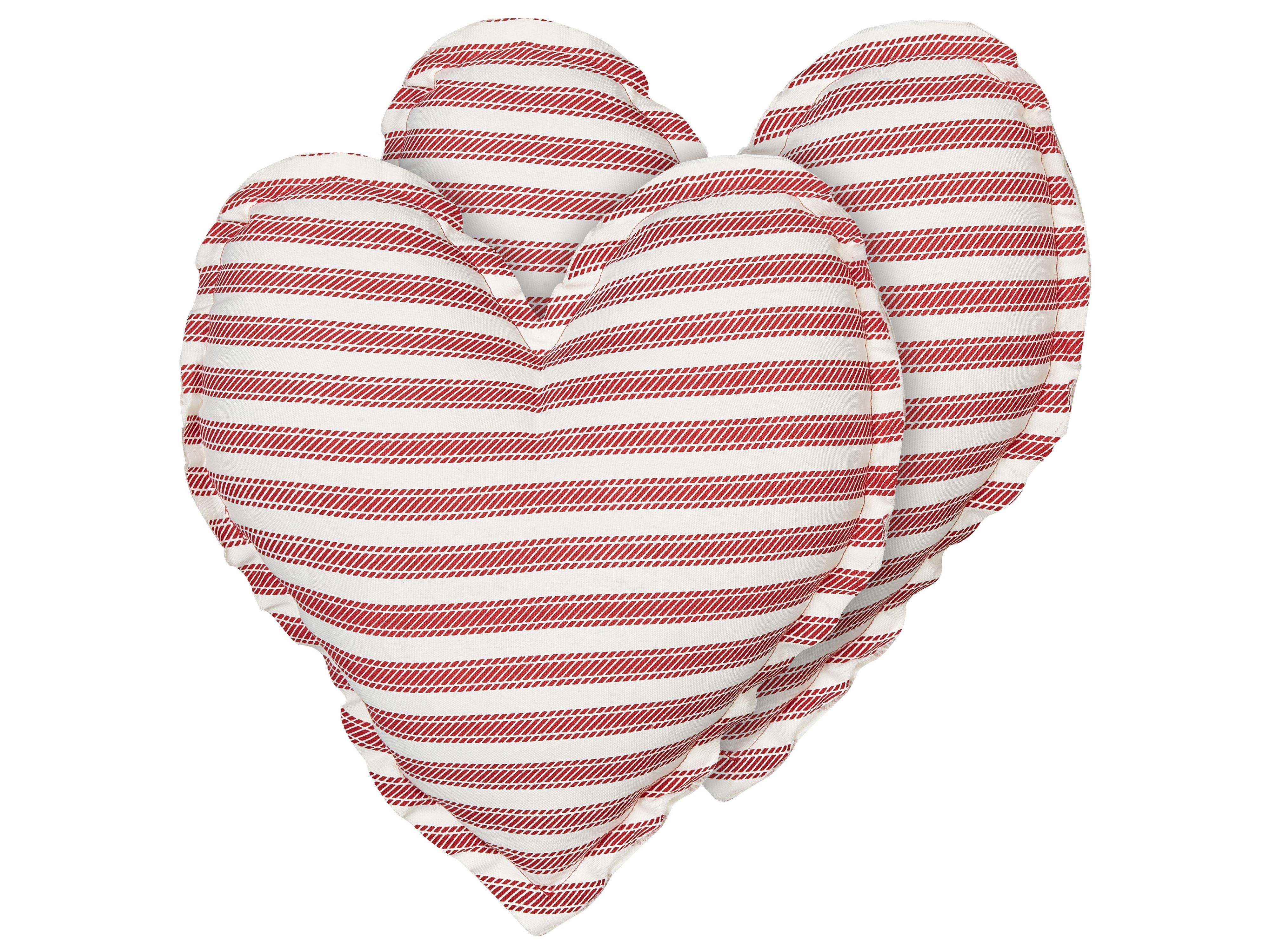 Set van 2 sierkussens RUBIA Katoen 45 x 45 cm Rood gestreept