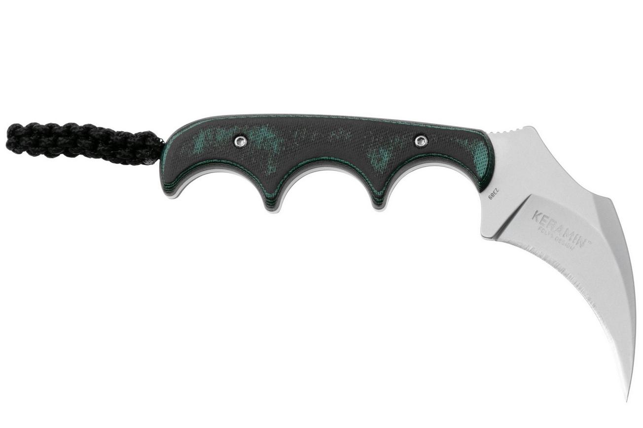 CRKT Keramin, Green Black, 2389 nekmes, Alan Folts design