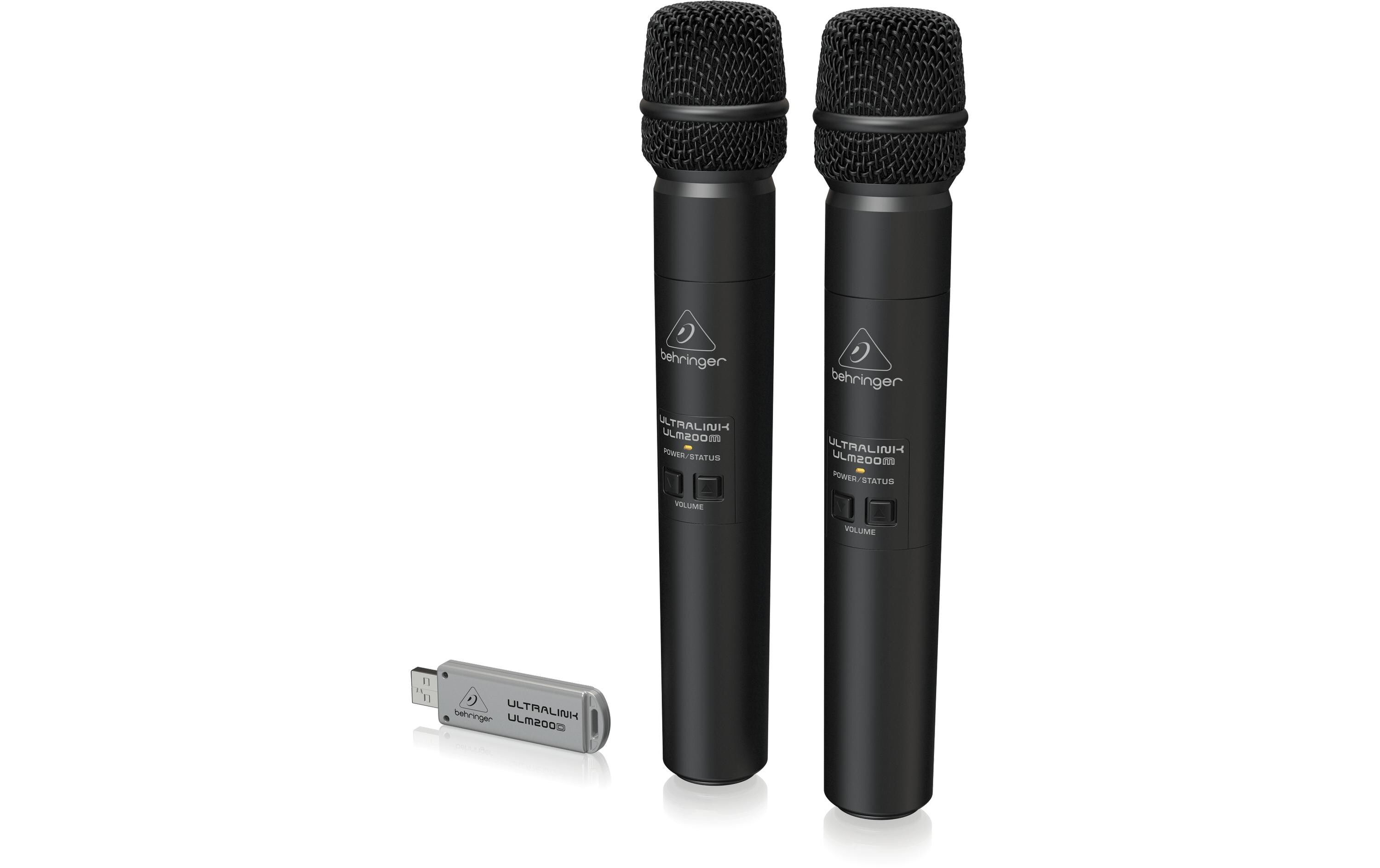 Drahtlossystem Ultralink ULM202USB SetDigitales 2.4-GHz-Drahtlossystem mit 2 Handmikrofonen und USB-Receiver