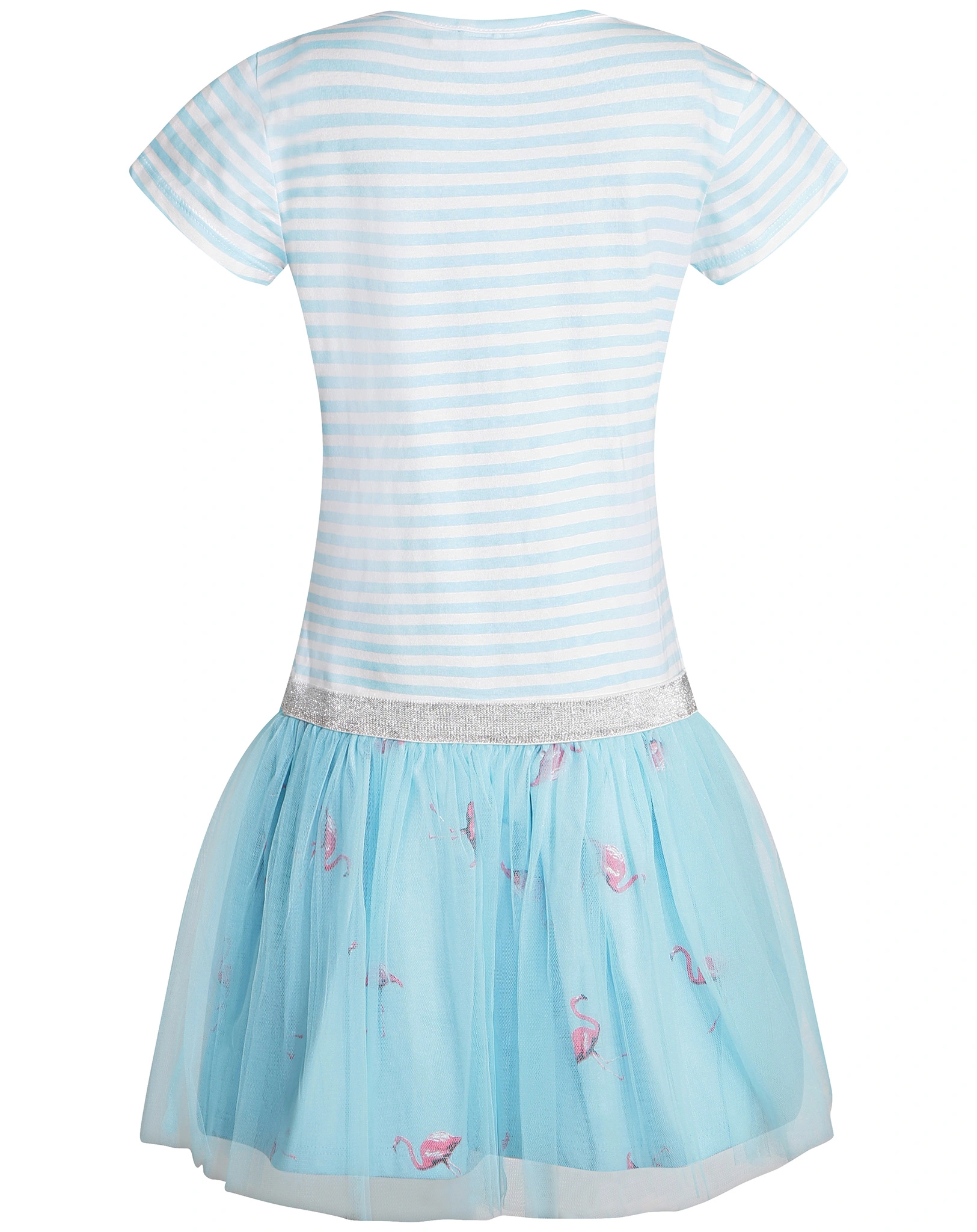 Kurzarm-Kleid FLAMINGO mit Tüllrock in sky blue