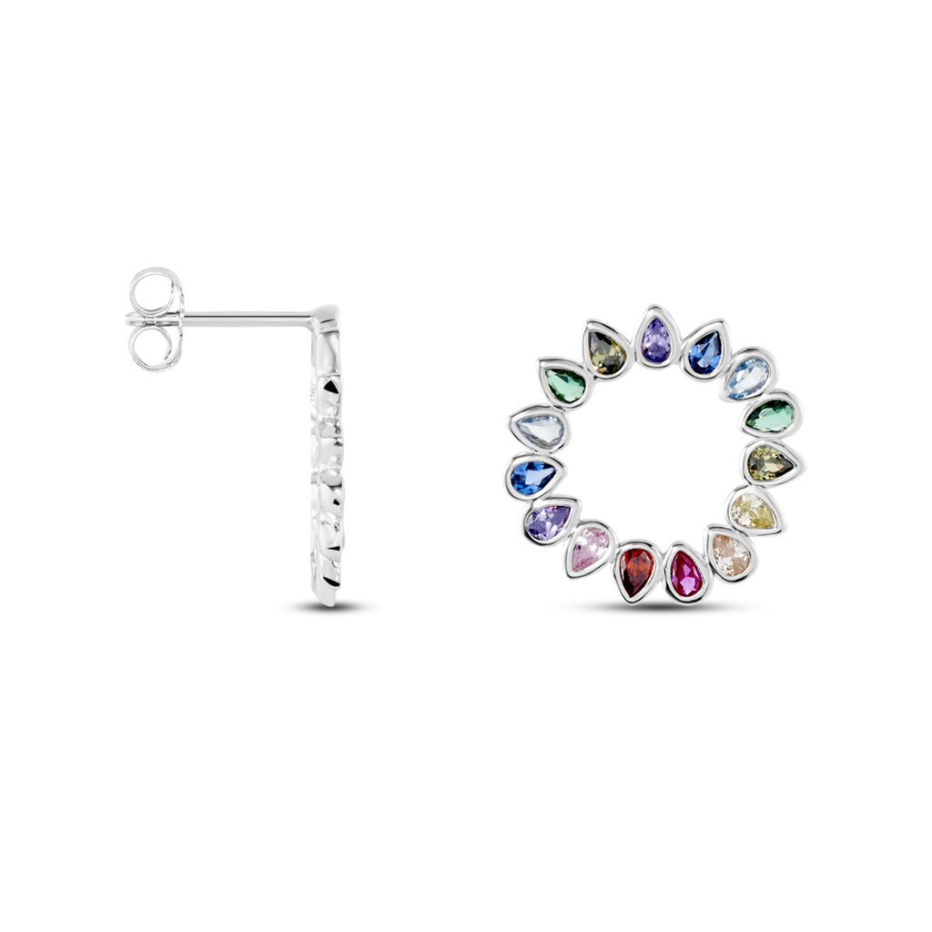 Boucles D'oreilles Puces Argent Blanc Ethem Oxydes Spinelles