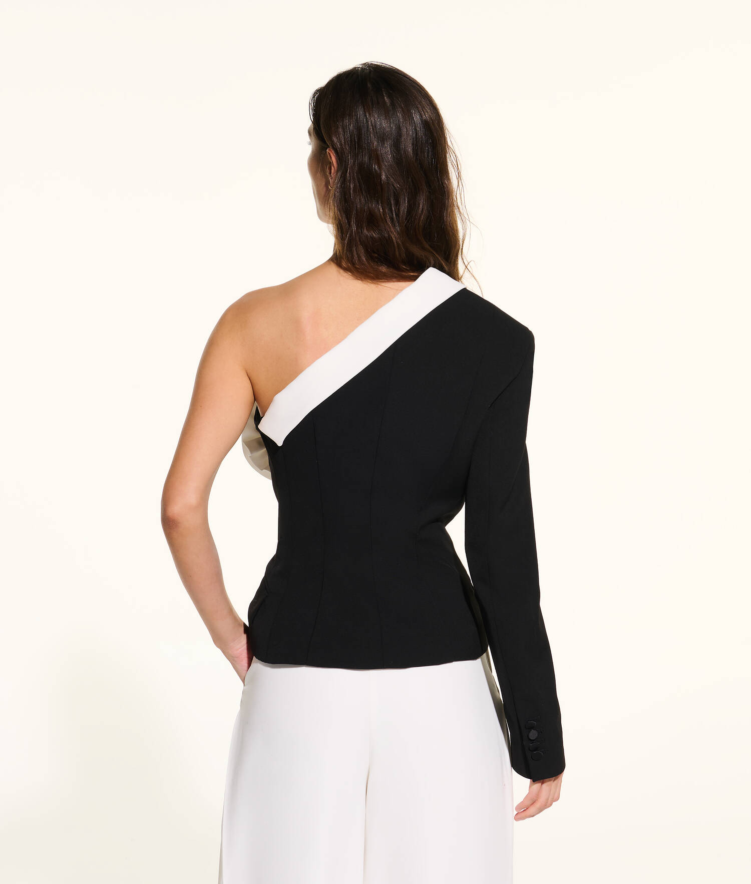 BLAZER ASYMÉTRIQUE KL STUDIO - Blanc/Noir