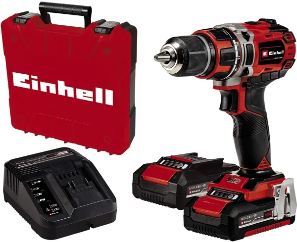 Einhell Power X-Change TE-CD 18/50 Li BL (2x2,0Ah) Batteri boremaskine 18 V 2 Ah Litium inkl. ekstra batteri, Kuffert