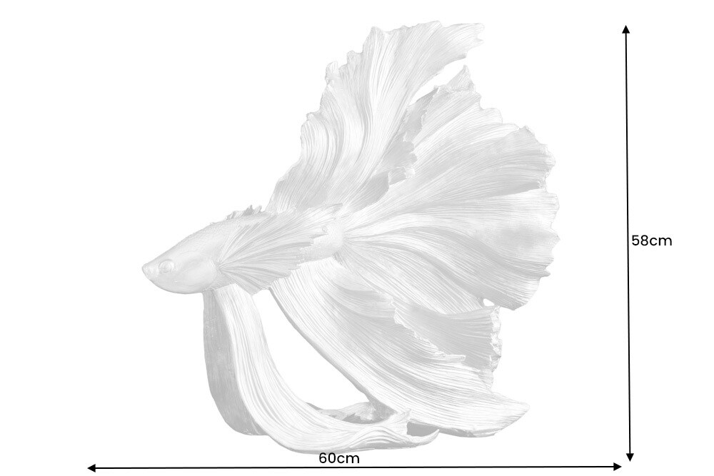 riess-ambiente Skulptur CROWNTAIL - 65cm schwarz Betta Fisch