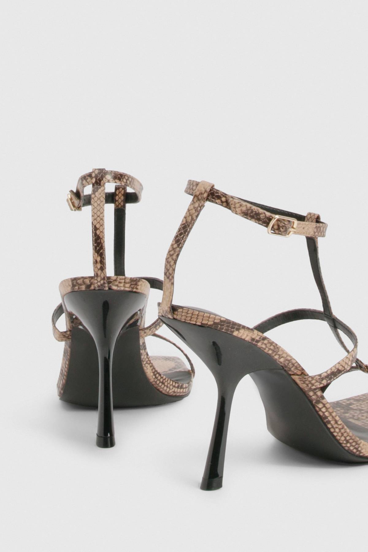 boohoo Escarpins Stiletto à Triple Bride Imprimé Synthétique