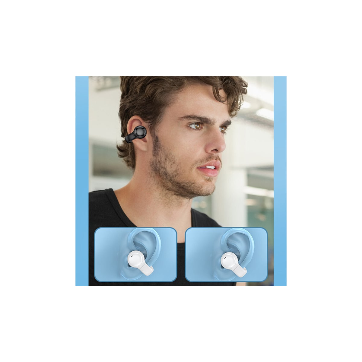 Ørefrie / beinledningshodetelefoner Bluetooth 5.2 Hvit