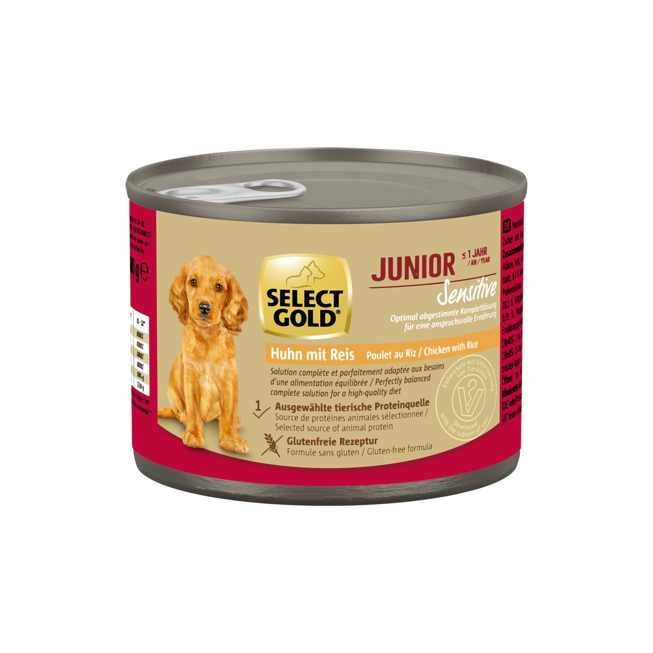 SELECT GOLD Nassfutter Hund Sensitive Junior Huhn und Reis 6x200 g
