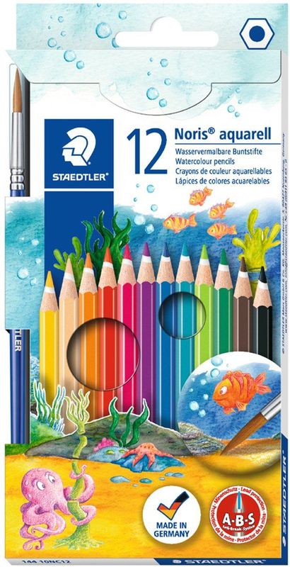 Staedtler - Aquarellpennen Set - 12 Kleuren - Wateroplosbaar - Kartonnen Etui