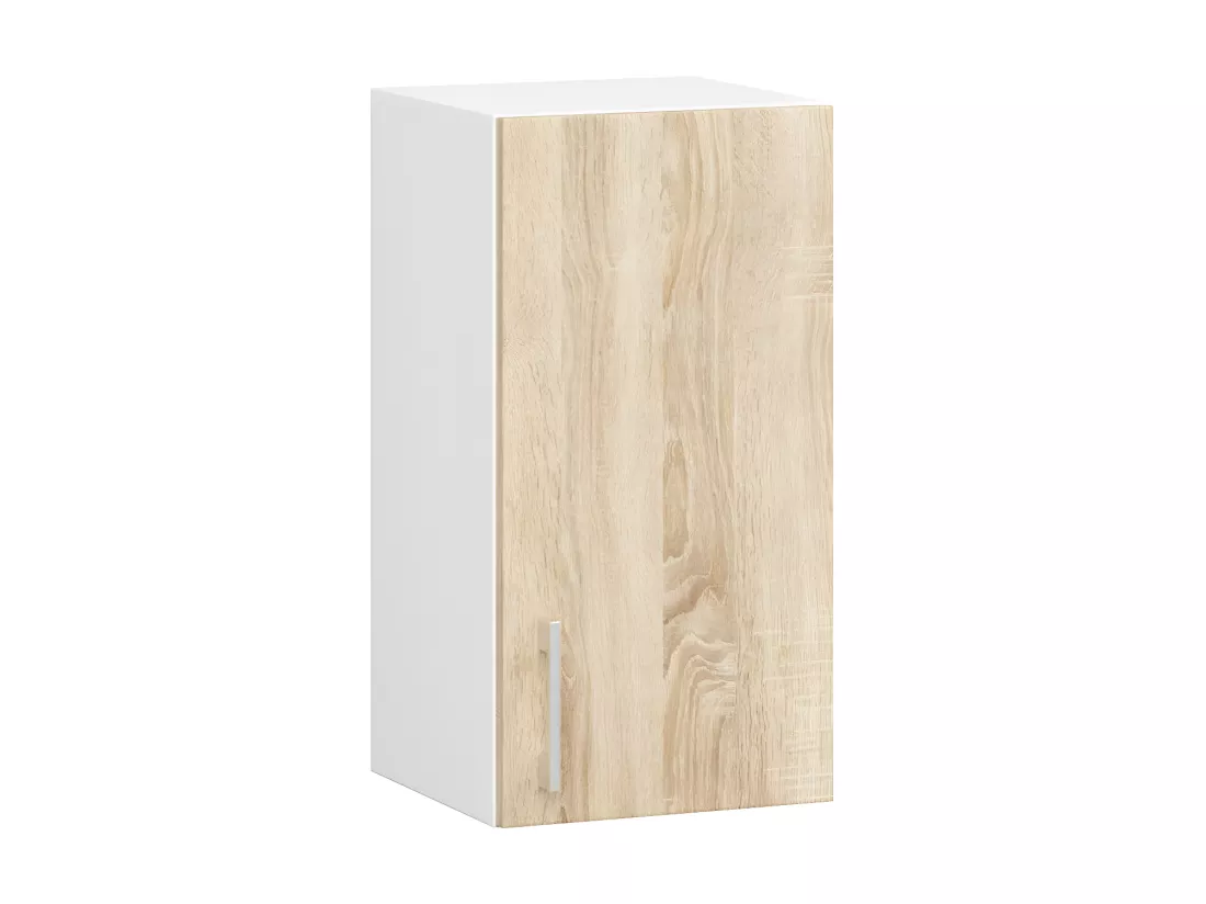 Armoires de cuisine haute AKORD W30 LIMA Blanc 30 cm 1 porte façade Chêne Sonoma 2 étagères 30x30,5x58 cm