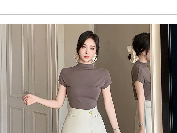 Cloud Nine - Hoge taille effen mini A-lijn skort