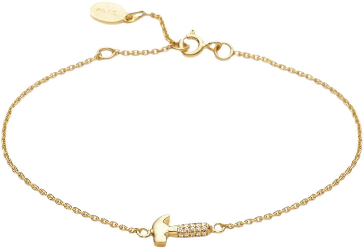 With love darling Hammer bracelet VERMEIL (925 Sterling silver gold plated 2. 5 micron) Vermeil