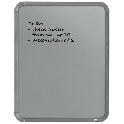 Nobo - Tableau couleur argenté Slimline en acier laqué - 360 x 280 mm